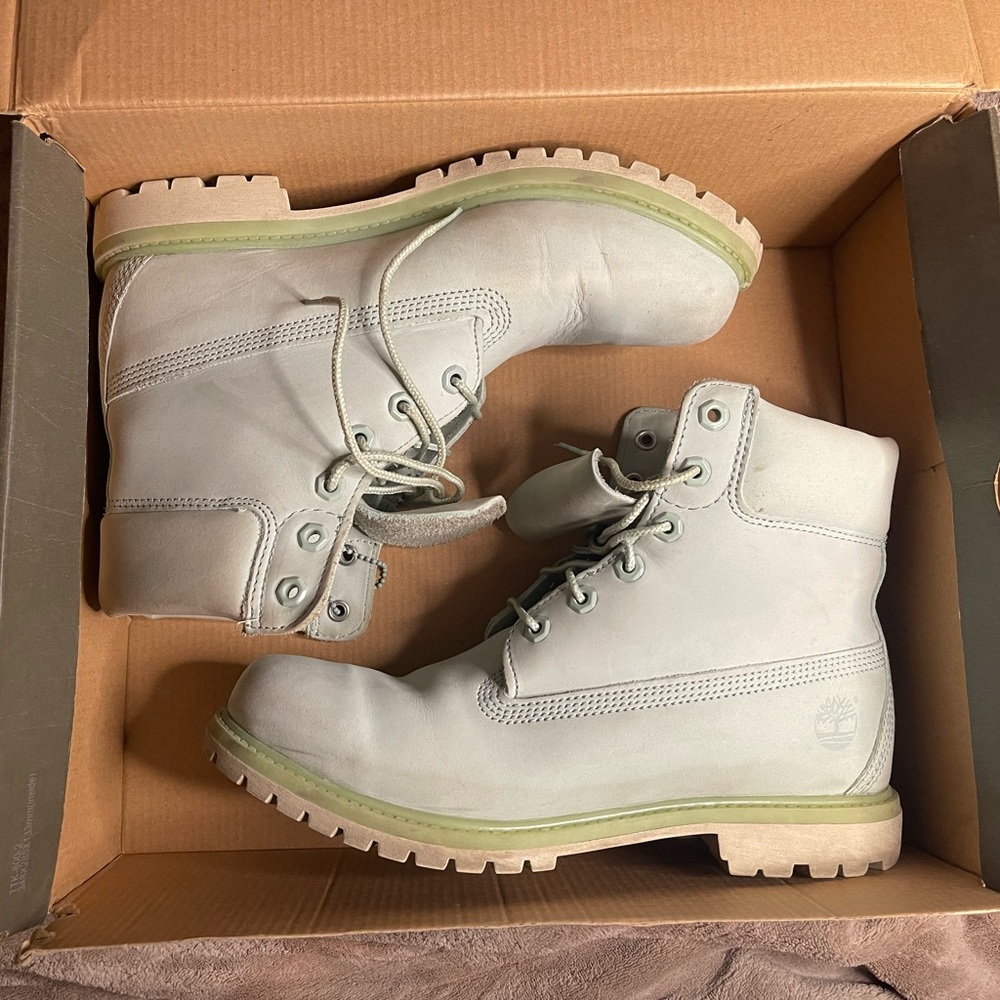 Mint Green Timberland boots